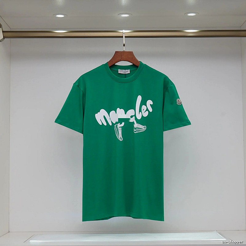 Moncler Graffiti Casual Style Green Short-sleeve T-shirt