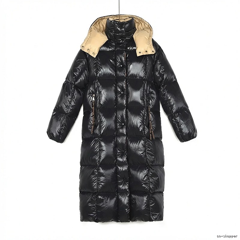 Moncler long black down jacket