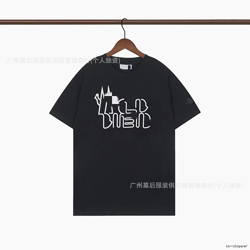 Moncler Neon Print Trendy & Cool Black T-Shirt