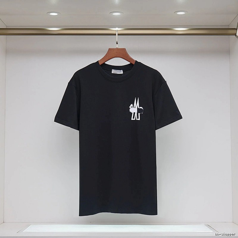 Moncler Print Collection Casual Style Black T-Shirt