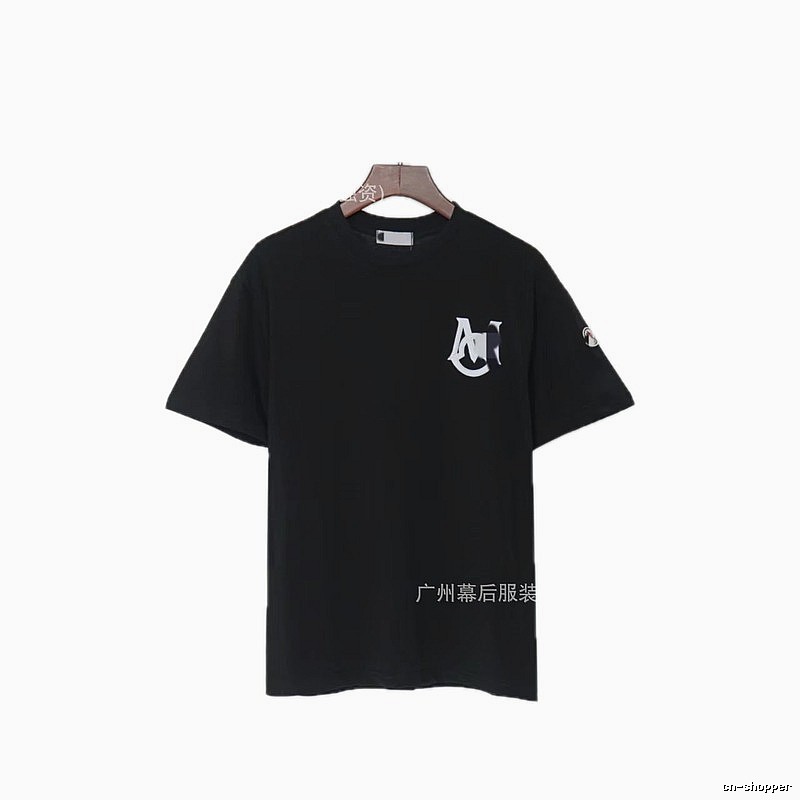 Moncler Printed Casual Style Black T-Shirt