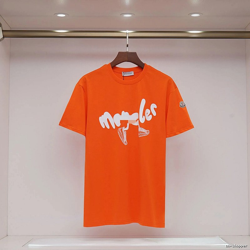 Moncler Printed Casual-style Orange Short-sleeve T-shirt