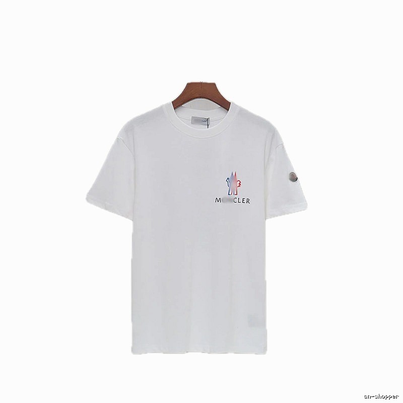 Moncler Printed Casual Style White Short-sleeve T-shirt