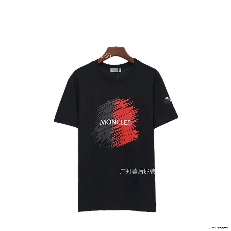 Moncler Printed Trendy Style Black Short-sleeve T-shirt