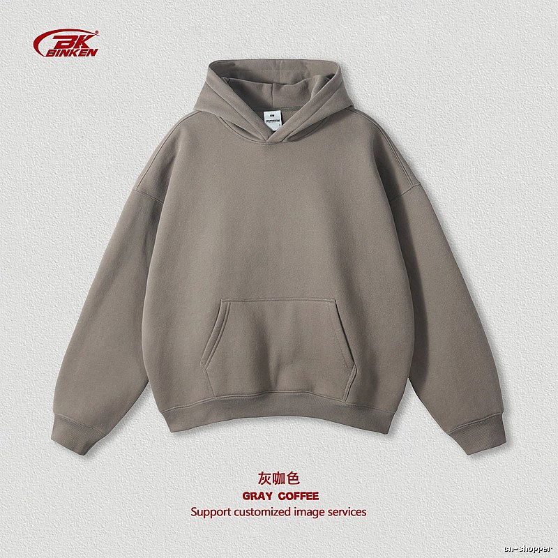 Monogram Pullover hoodie Navy Blank Kangaroo for Layered Styling