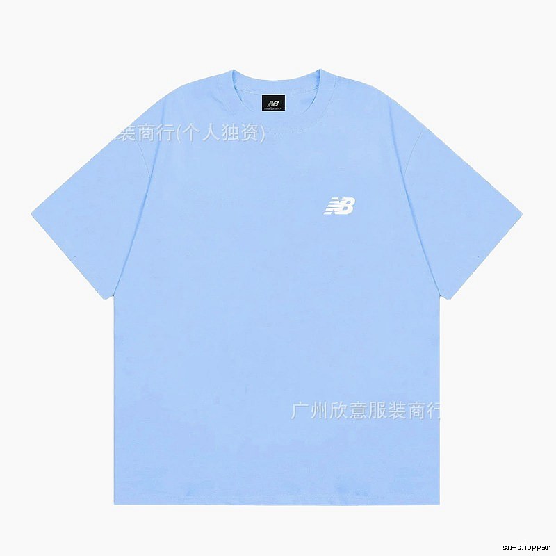 New Balance Classic Minimalist Style Light Blue Short-sleeve T-shirt