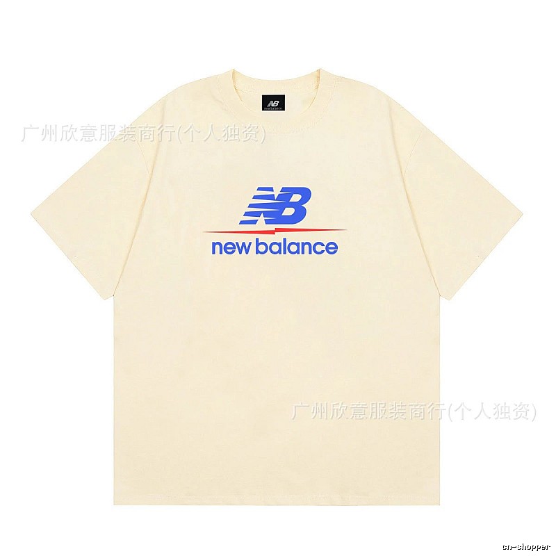 New Balance Printed Casual-style Light Beige Short-Sleeve T-Shirt