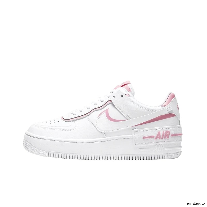 Nike Air Force 1 white and pink sports shoes