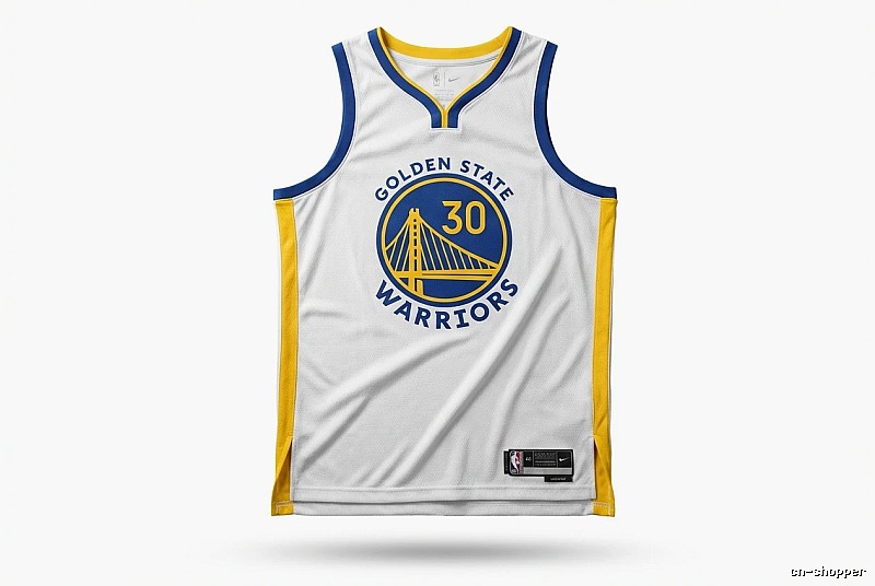 Nike Curry No.30 white, blue and yellow jersey