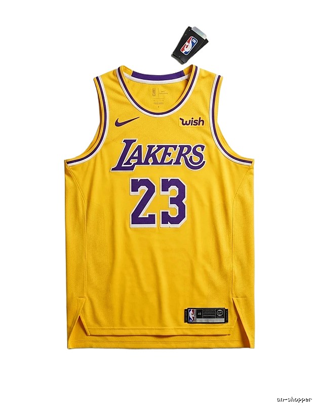 Nike LeBron James Lakers yellow jersey.