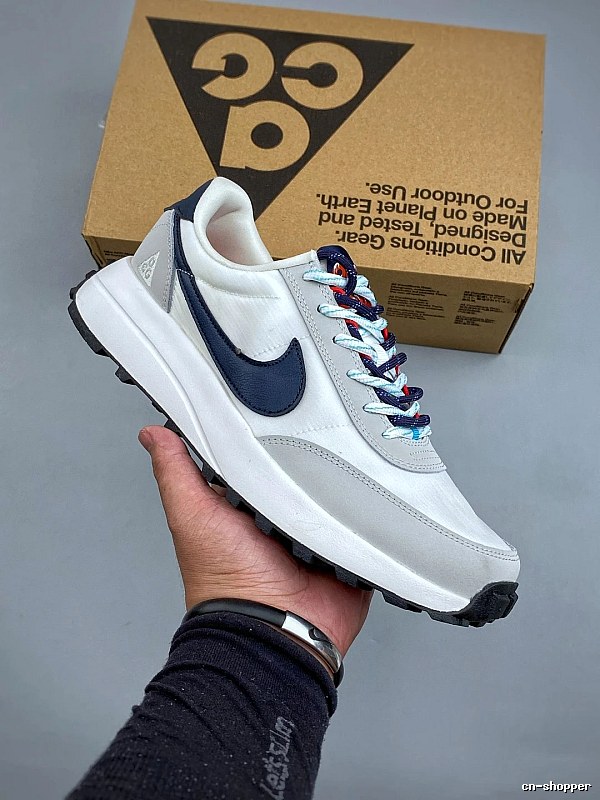 Nike White and Blue Running Shoes, Mixed Panel Finish