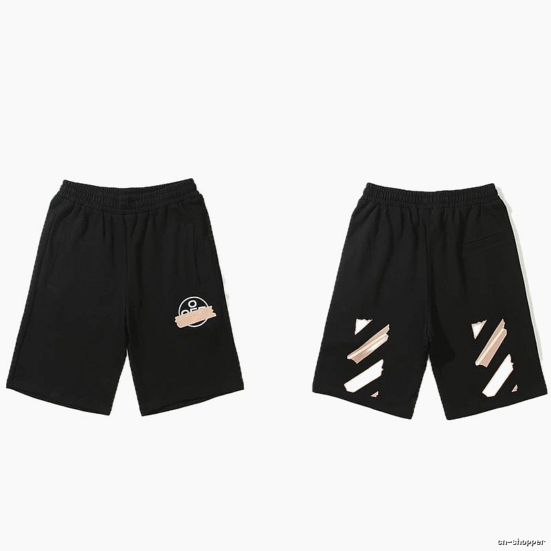 Off-White 103 Style Trendy Cool Black Shorts