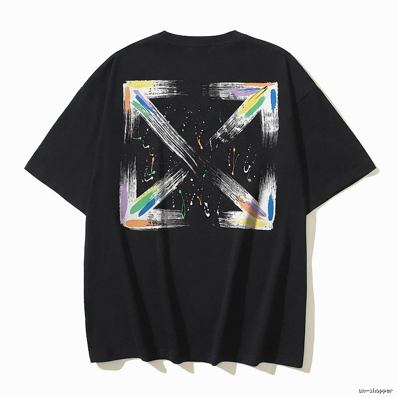 Off-White graffiti-style black T-shirt