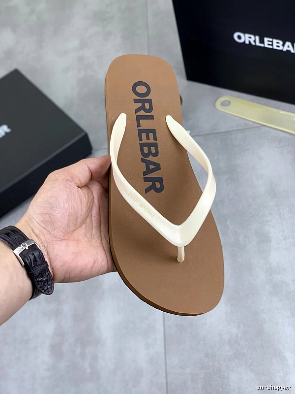 ORLEBAR BROWN Classic Casual Brown Spliced Flip-Flops