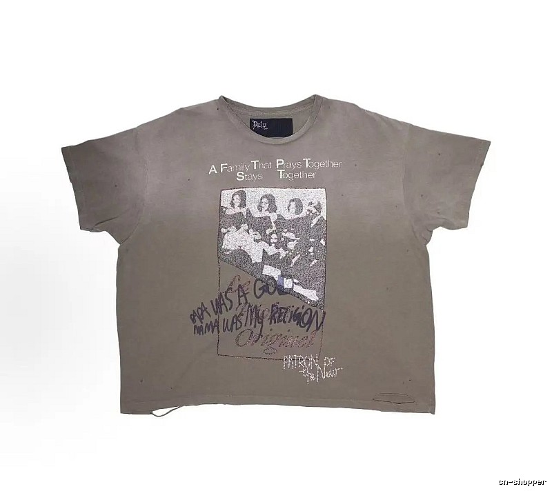 Paly Hollywood Portrait Print Vintage Gray T-shirt