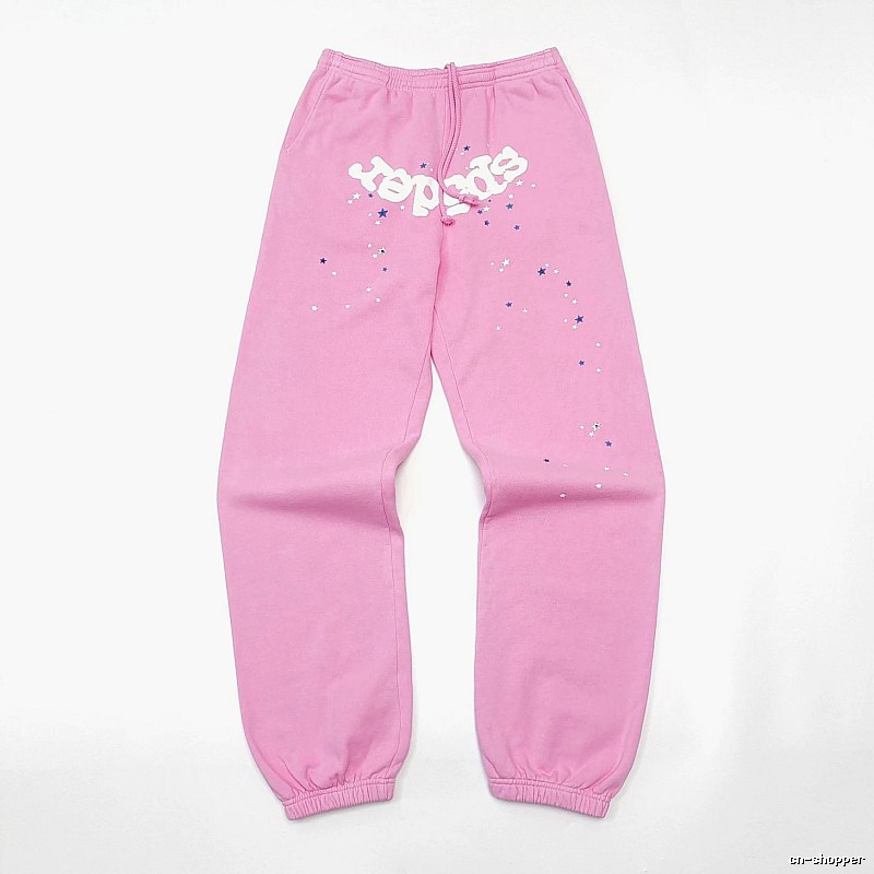 Pink Sp5der Graphic Sweatpants for travel