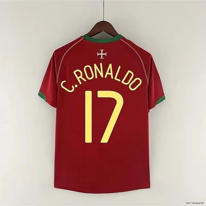 Portugal Classic Ronaldo #17 soccer jersey Red Portugal Football for Daily Styling