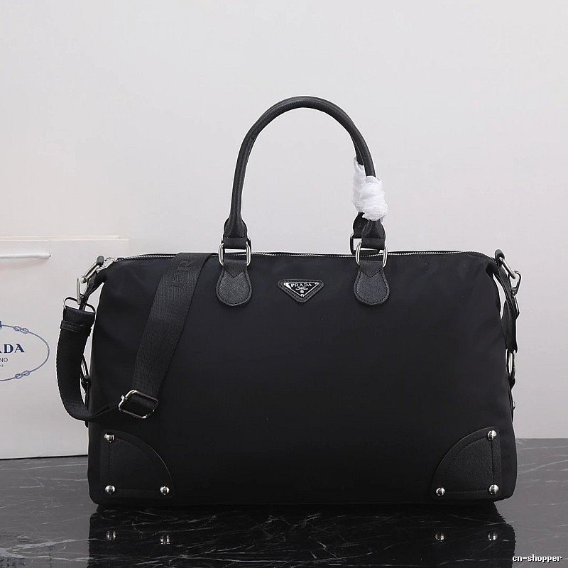Prada Duffel Bag with Black Nylon Duffel Detail