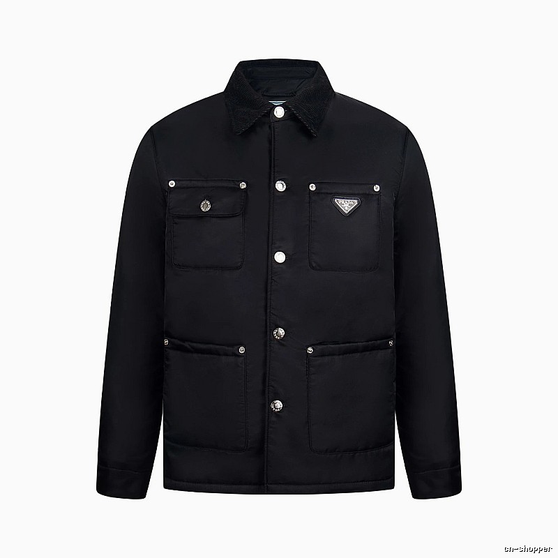 Prada Layering Utility Work Jacket with triangle logo