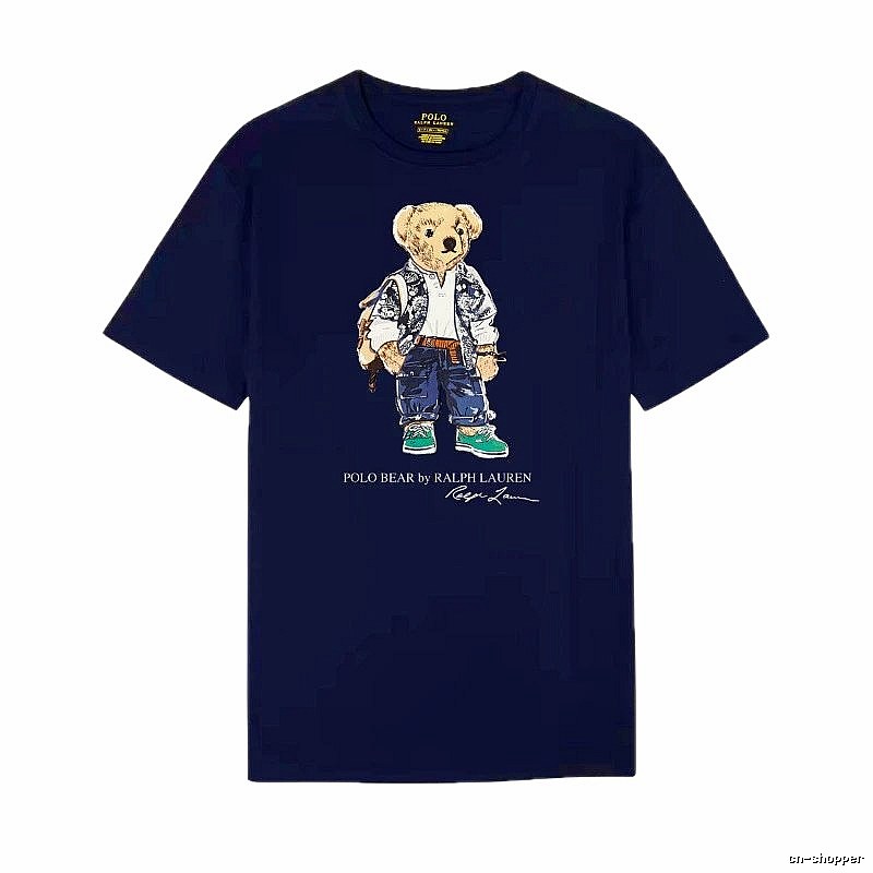 Ralph Lauren bear royal blue short-sleeve shirt