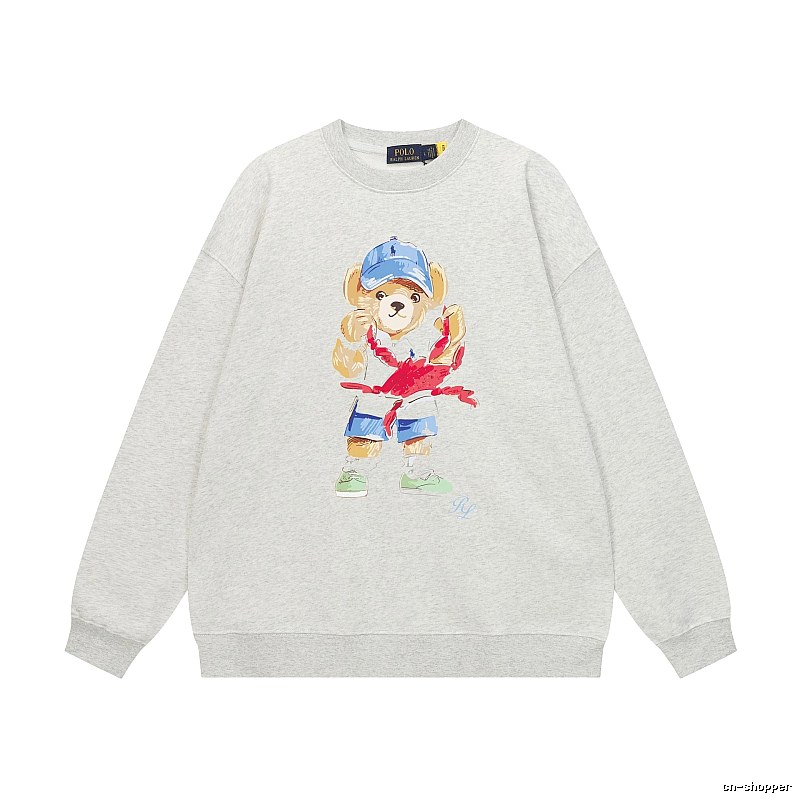 Ralph Lauren cartoon bear light gray sweatshirt