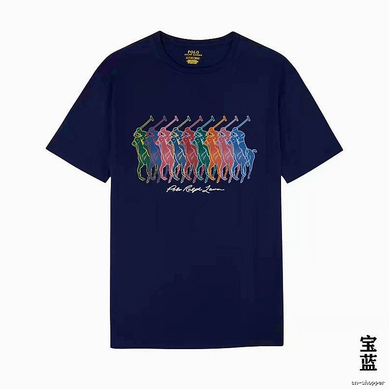 Ralph Lauren colorful retro-style royal blue T-shirt