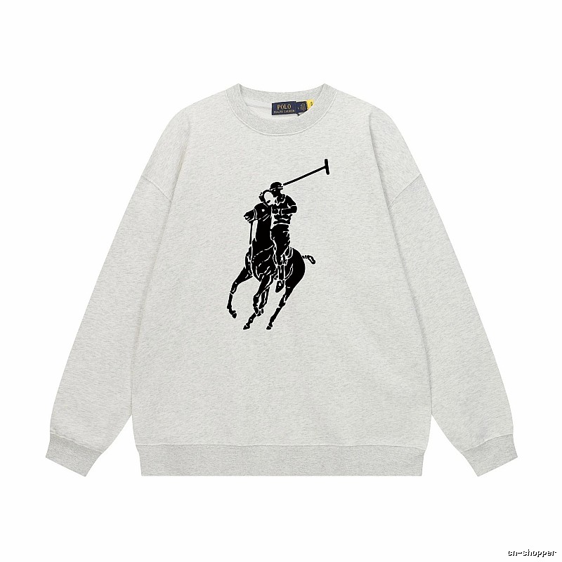 Ralph Lauren Polo Retro - style Light Gray Sweatshirt