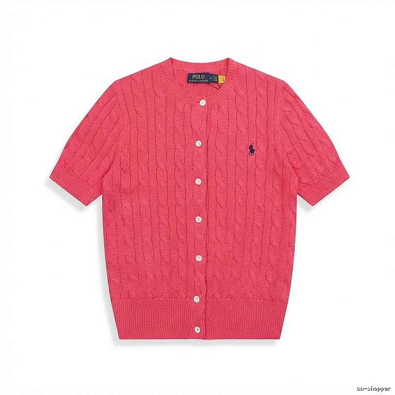 Ralph Lauren Polo retro-style rose-red cardigan
