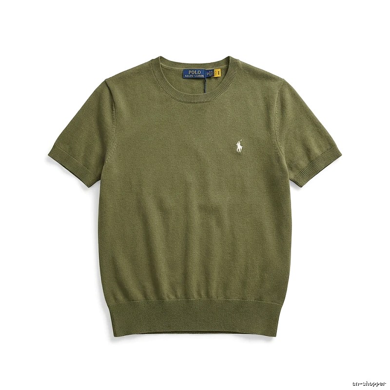Ralph Lauren Polo Series Simple Style Olive Green Knitwear