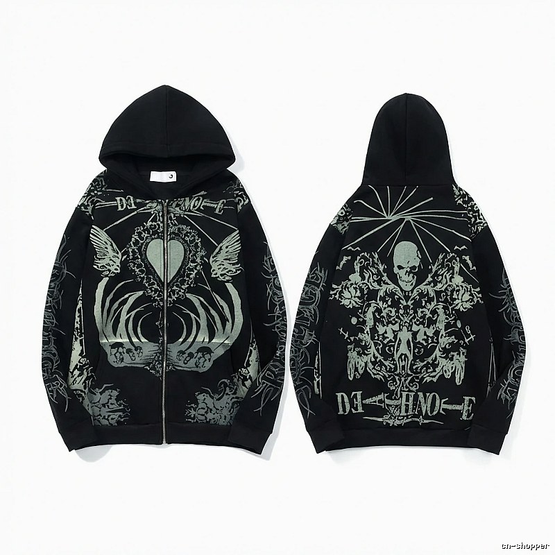 Revenge Dark Style Skull Print Hoodie