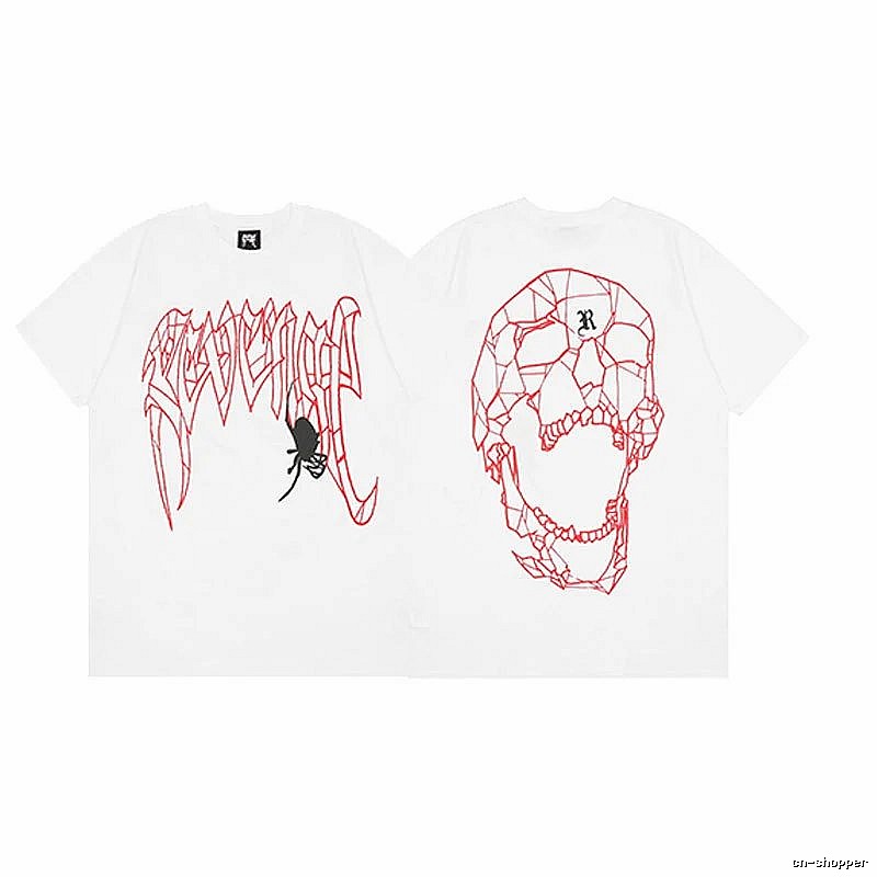 Revenge White Skull Graphic T-Shirt Warm Weather