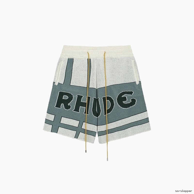 RHUDE retro-style shorts with letters