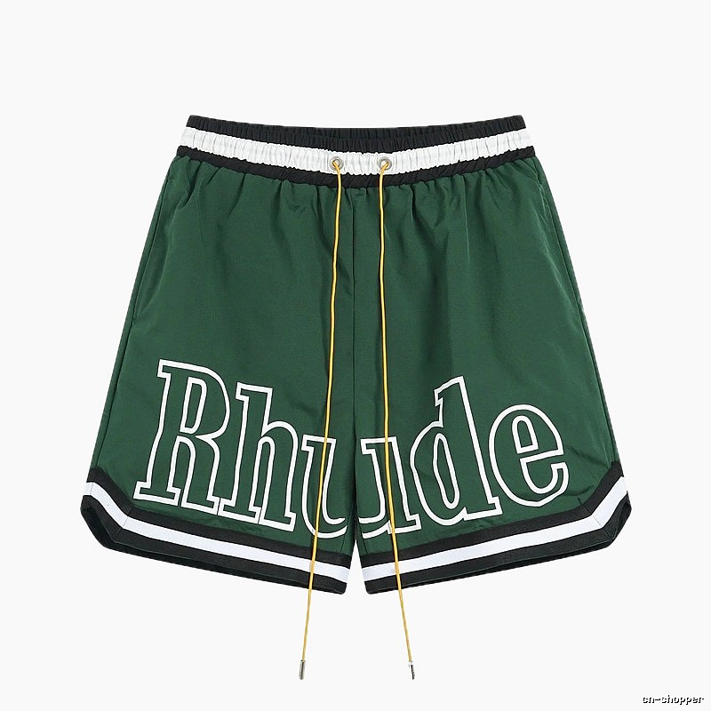 RHUDE sporty dark green shorts
