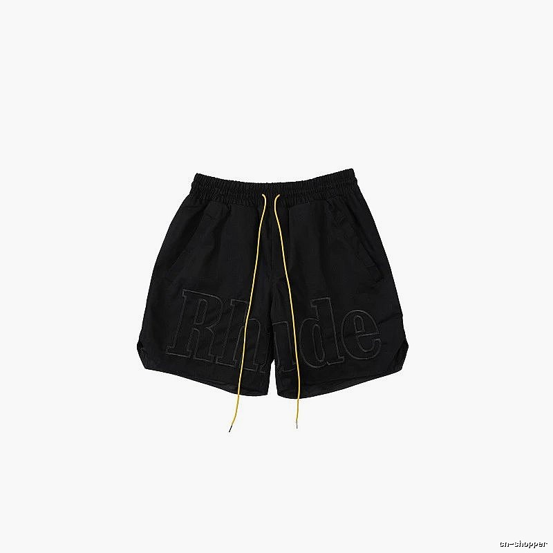 RHUDE trendy brand casual black shorts