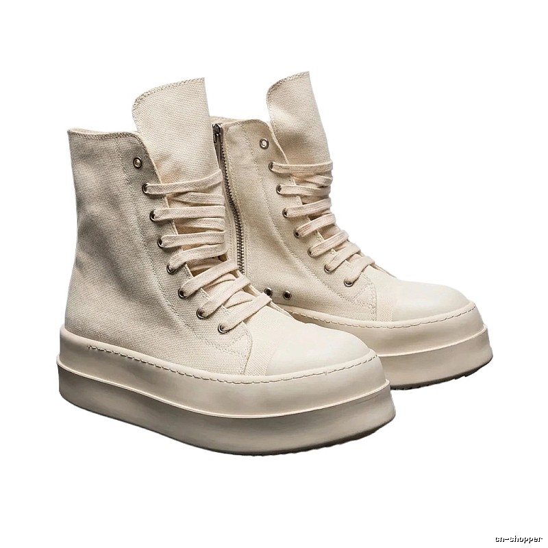 Rick Owens high-top retro-style white boots