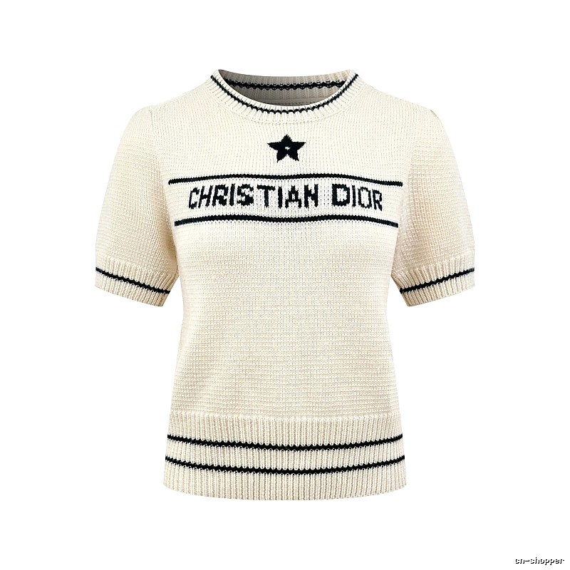 Short Sleeve Knit Sweater in Black by Dior