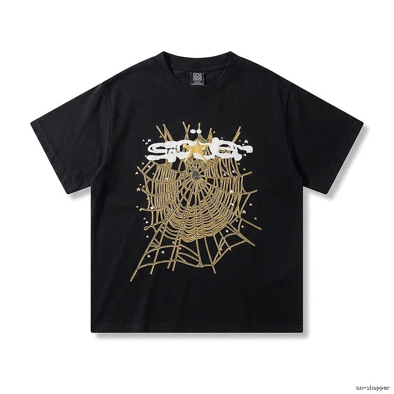 Sp5der Cobweb Print Black T-shirt