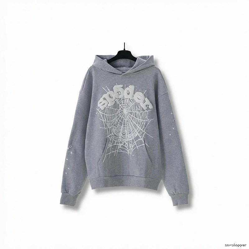 Sp5der Spider Web Print Grey Sweatshirt