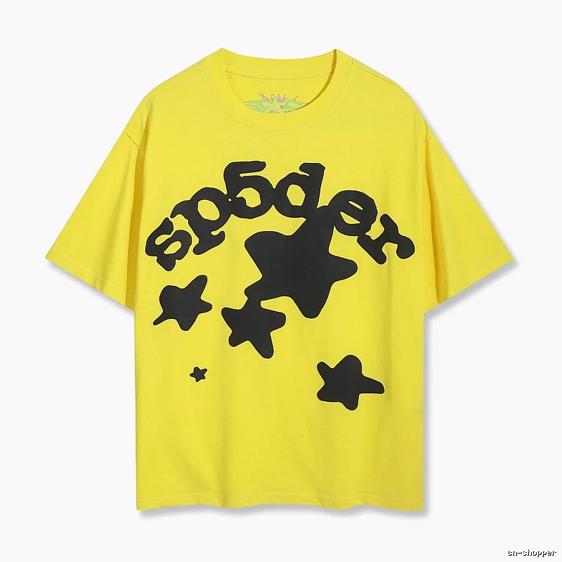 Sp5der Star Trend Brand Yellow T-shirt
