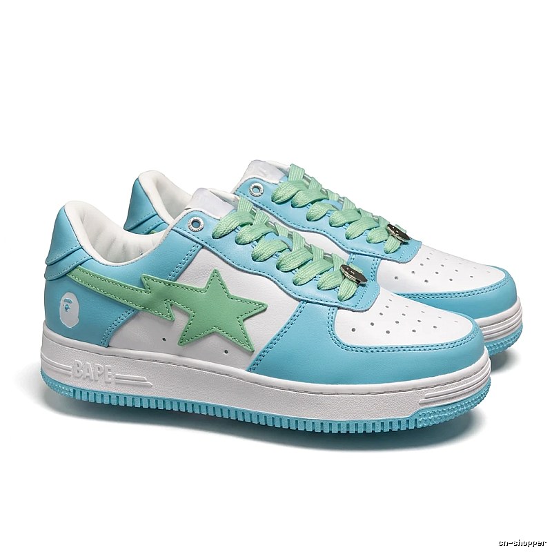 Star Bape Trendy Blue and White Shoes