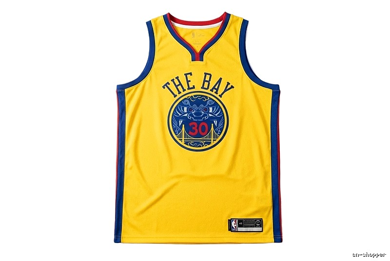 Stephenen Curry's yellow and blue retro-style jersey