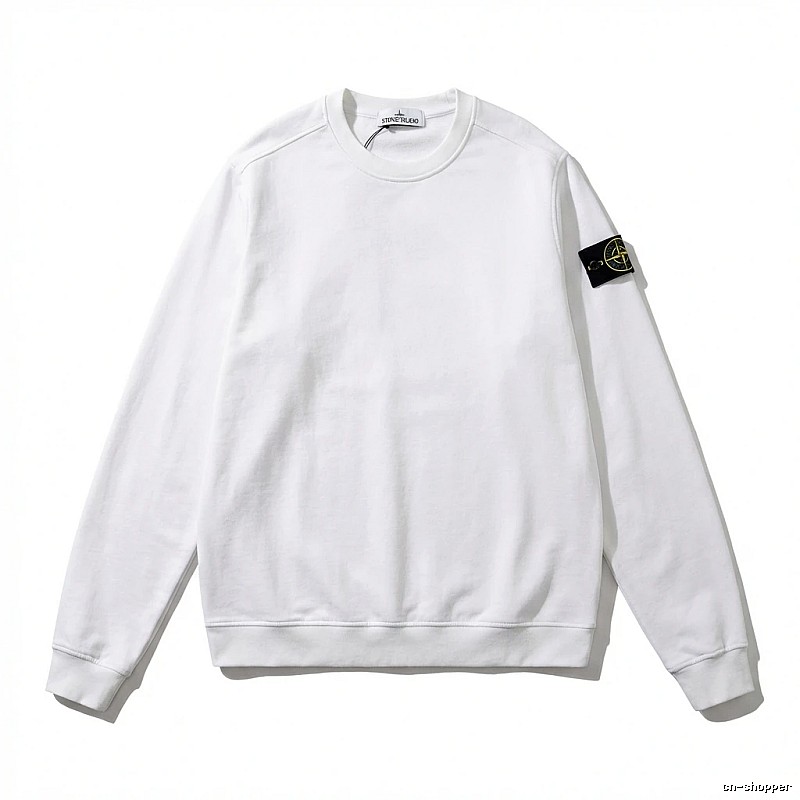 Stone Island basic simple white sweatshirt