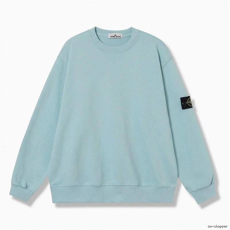 Stone Island Basic Style Casual Light Blue Sweatshirt