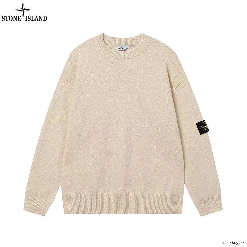 Stone Island Beige Crewneck SweatShirt Streetwear Look