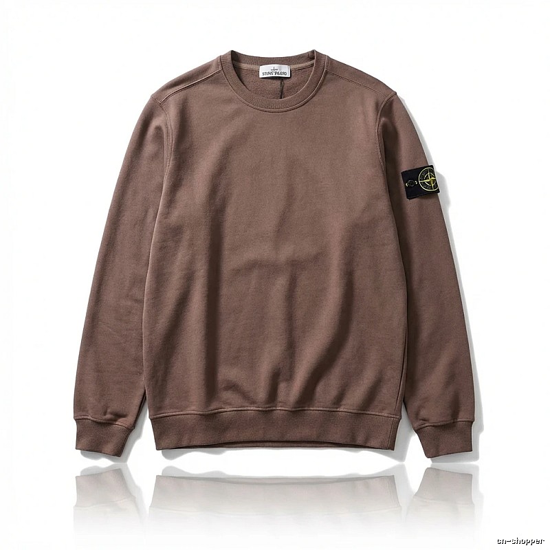 Stone Island Simple Style Coffee-colored Sweatshirt