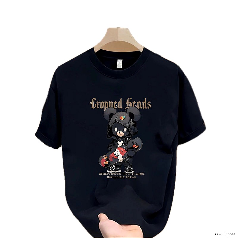 Streetwear Brand Bearbrick Skateboarding Street Style Navy Blue T-Shirt