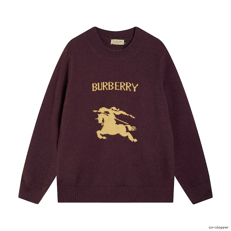 Streetwear Rotation Wool Knit Sweater by Burberry with Graphic Lettering