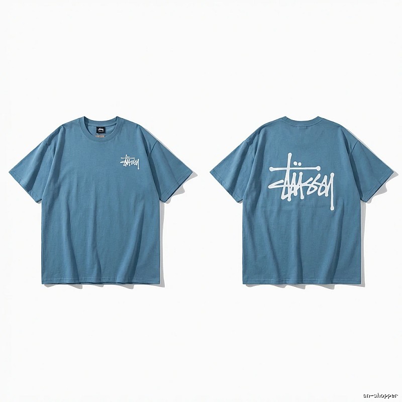 Stussy basic simple style blue T-shirt