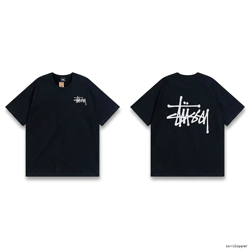 Stussy basic style simple black T-shirt