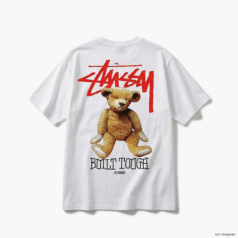 Stussy Bear Print White T-shirt
